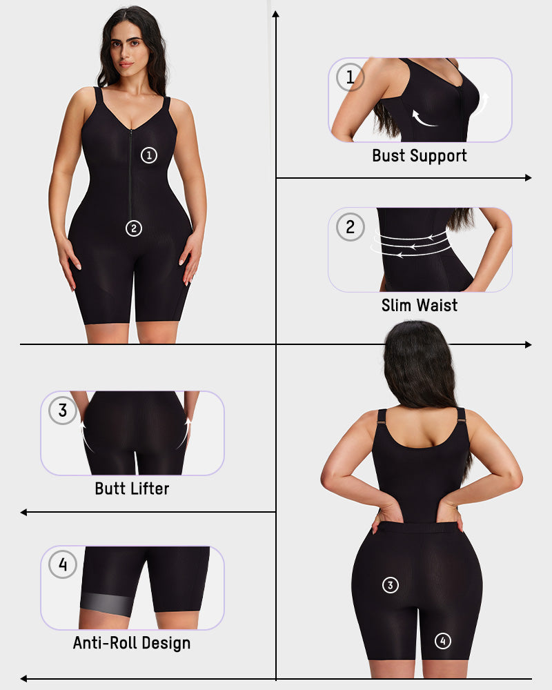 Easyslide™ Zipper Lightweight Sculpting Bodysuit
