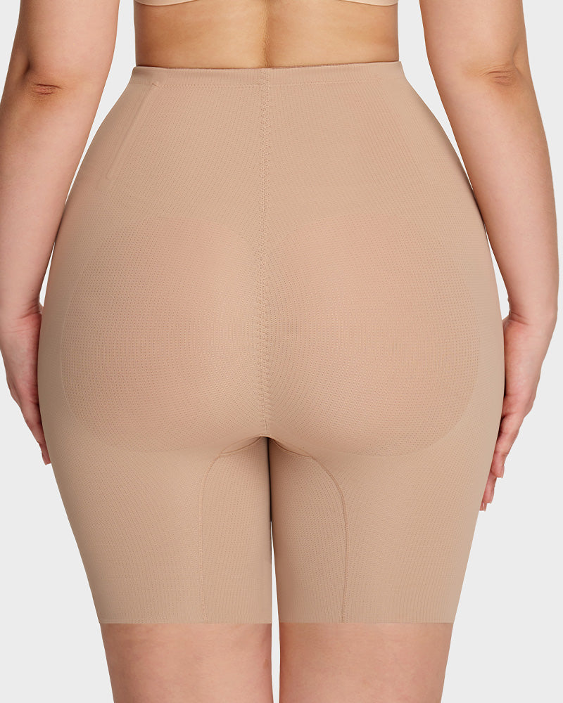 High-Waist Zip-Up Shaping Shorts